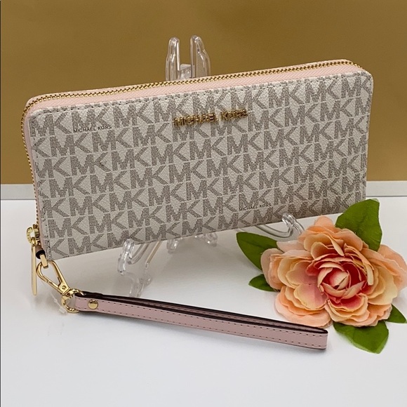 MICHAEL KORS LG CONTINENTAL WALLETS POWDER BLUSH - Picture 1 of 14